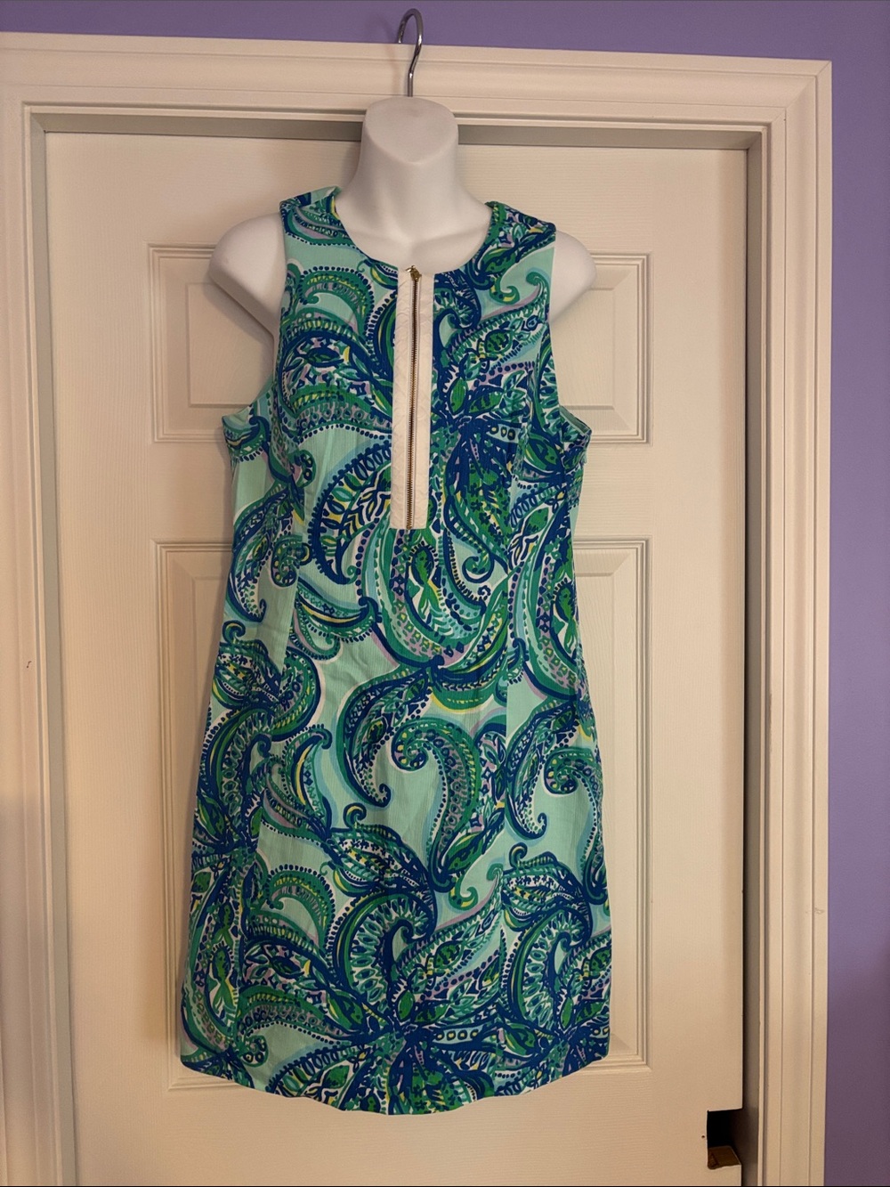 Lilly Pulitzer Mint, Teal & Navy Paisley Shift Dress